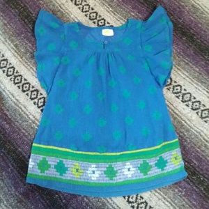 Crazy 8 tropical batik flutter sleeve top